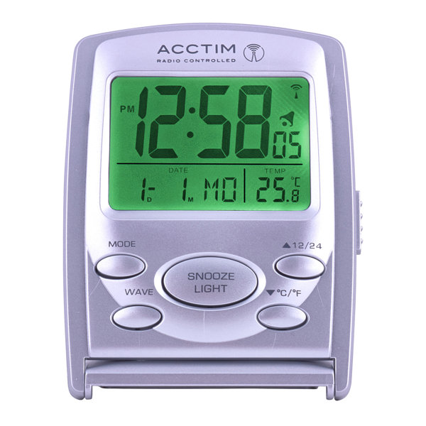 Acctim Vista Radio Controlled Multifunction Display Travel Alarm Clock